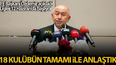 Maskeli toplantıda Nihat Özdemir "Ligler başlayacak" dedi 12 nihat ozdemir ligler 12 haziranda basliyor