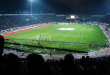 Selanik'te Toumba Stadı'nın tribün ve saha görünümü